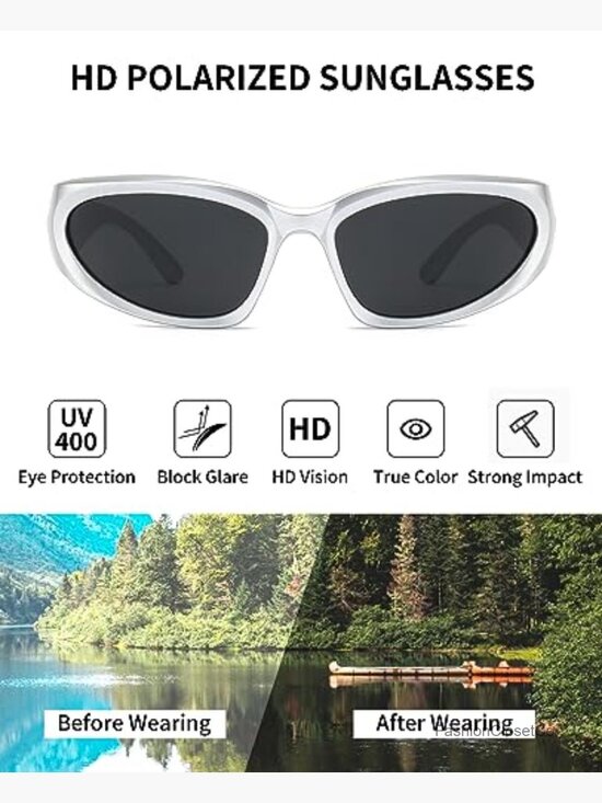 3 Pack Polarized Wrap Around Sunglasses UV400 Protection Sport Shades main image 6